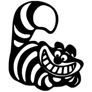 Alice in Wonderland Cheshire Cat Permanent Vinyl Decal‎ 4”